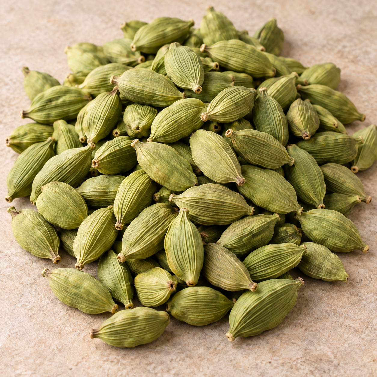 Whole green cardamom pods
